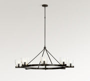 Auria Hand-blown Glass Metal Chandelier - Contemporary Brass Design